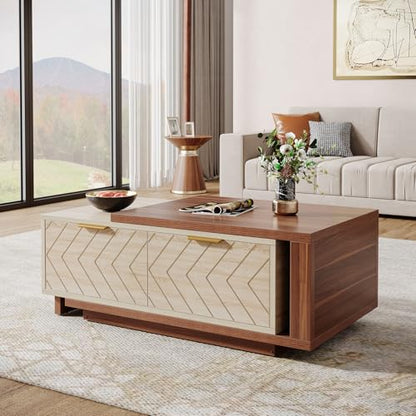 Extendable Coffee Table with 2 Storage Drawers