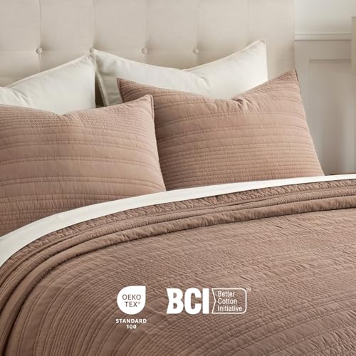 HOME 100% Cotton Modern Lines Quilt Set Queen Size