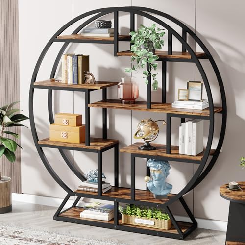 Bookshelf 63 Inch Round Bookshelves Etagere Bookcase