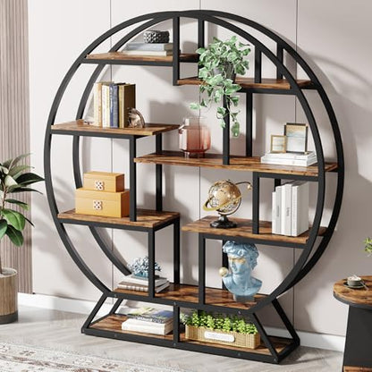 Bookshelf 63 Inch Round Bookshelves Etagere Bookcase