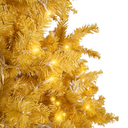 9ft Gold Christmas Tree with Lights