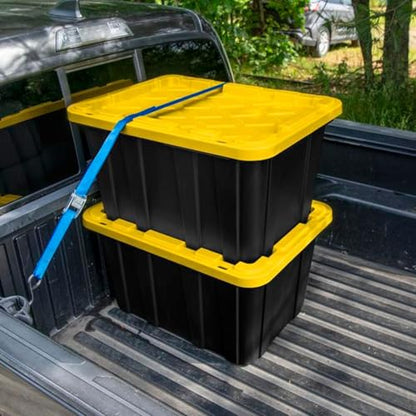 Industrial Storage Tote with Lids for Garage (16 Count)
