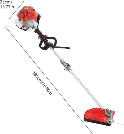 Gasoline Lawn Mower,Cordless Weed Wacker,Hedge Trimmer 52cc Petrol Hedge Trimmer Chainsaw Brush Cutter Red