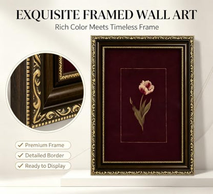 Vintage Gold Framed Tulip Wall Art