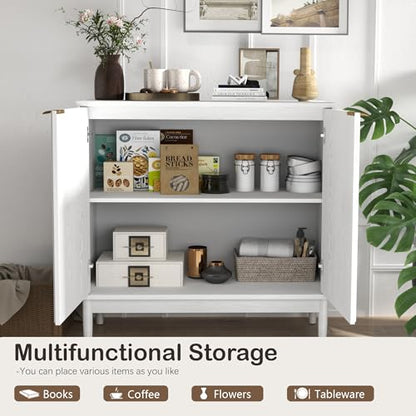 Fluted Buffet Cabinet with Storage