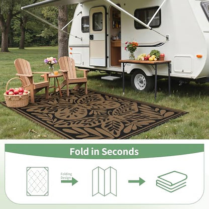 Outdoor Rug 5'x8' Waterproof Plastic Rugs for Patio (40 Sq Ft)