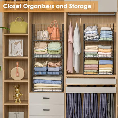 8 Tier Stackable Closet Organizers and Storage Shelves