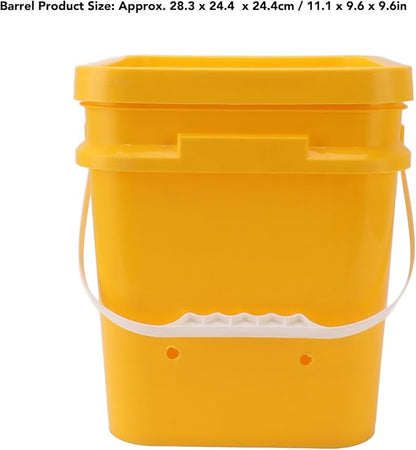 High Capacity Automatic Chicken Waterer Bowl with 12L Handheld Bucket Gravity Watering System for Quail, Easy Installation - Durable Plastic (Bucket + Butt Red Head)