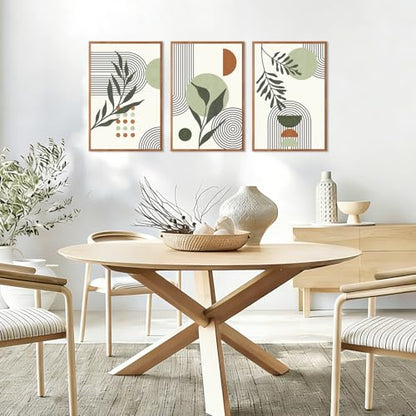 KAlRNE Sage Green Wall Art Abstract Leaves Boho Wall Decor Set (3 Count)