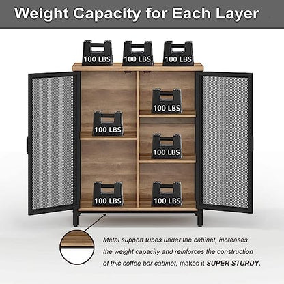 Coffee Bar Cabinet with Storage for Home Kitchen