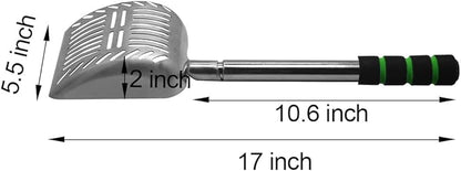Cat Litter Scooper Metal Cat Litter Scoop Long Handle Cat Scoop Aluminum Litter Box Scooper Kitty Litter Scoop Non-Stick Stronger Large Cat Litter Sifter Scoop Manages Big Clumps of Multi-cat Families
