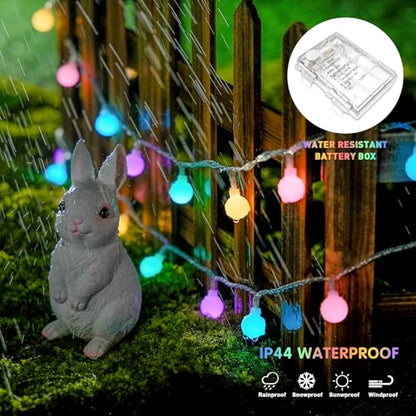 33ft 100 LED Globe Easter Lights Battery Operated with Remote