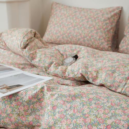 Vintage Flowers Comforter Set King Coquette Floral Bedding Set