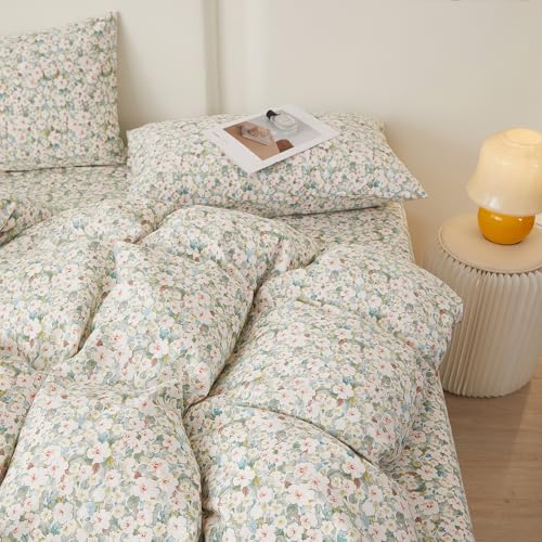 Cottagecore Flowers Comforter Set King Chic Floral Bedding Set