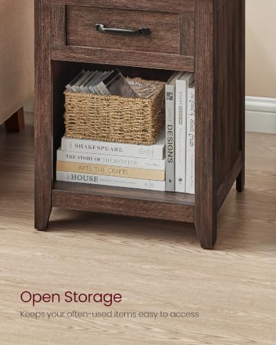 Farmhouse Nightstand with Charging Station