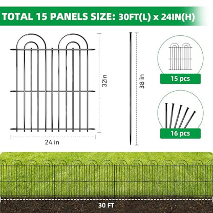 15 Panels No Dig Decorative Garden Fence