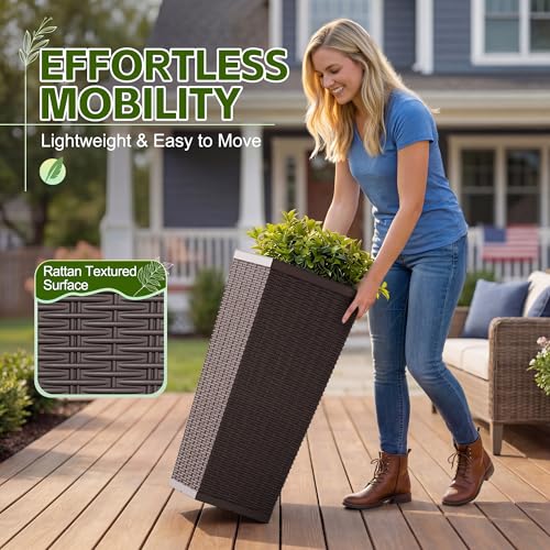 Resin 30'' Tall Planters (2 Count)