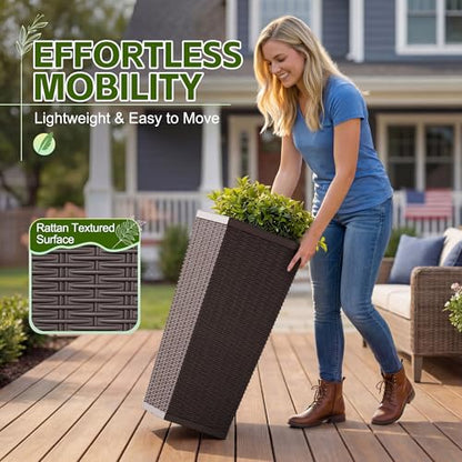 Resin 30'' Tall Planters (2 Count)