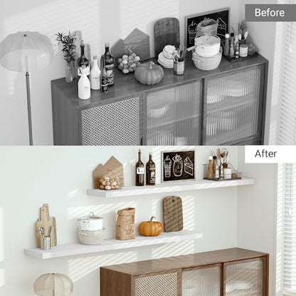 Deep Floating Shelves 72x12” Set of 1
