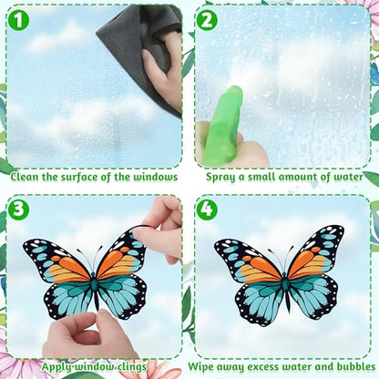 79PCS Colorful Butterfly Window Clings (9 Count)