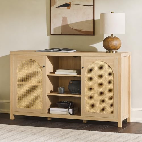Sasha 2 Door Sideboard Buffet with Arched Rattan Panels