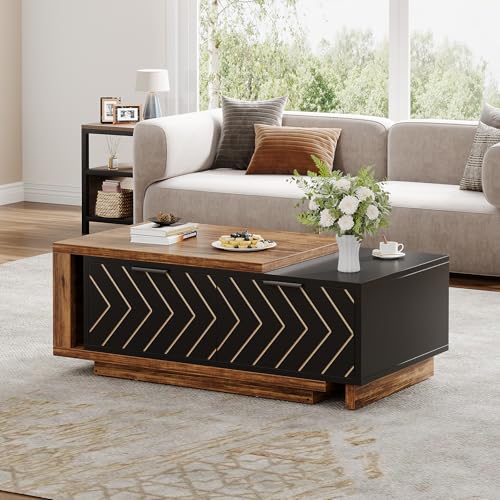 Extendable Coffee Table with 2 Storage Drawers