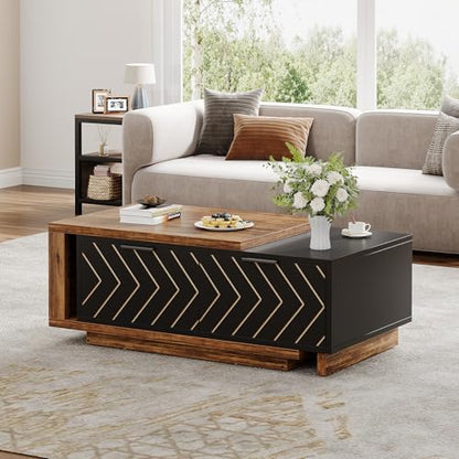 Extendable Coffee Table with 2 Storage Drawers