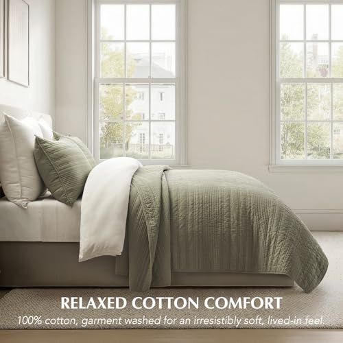 HOME 100% Cotton Modern Lines Quilt Set Queen Size