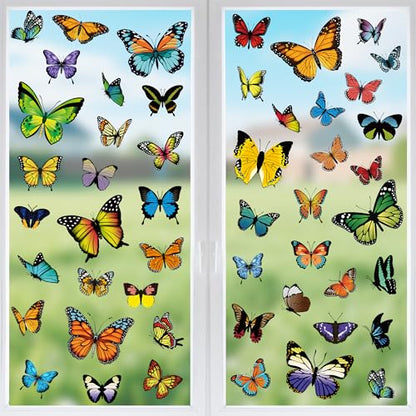 79PCS Colorful Butterfly Window Clings (9 Count)