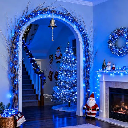 91.5ft Connectable 250 LED Blue Christmas String Lights Indoor (91.5 Feet)