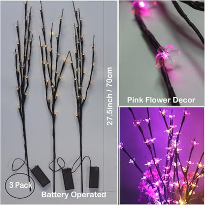 Battery Lighted Decorative Cherry Blossom Branches Lights