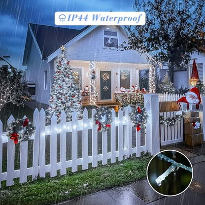 Clear Wire 720LED 230 FT White Christmas Lights with 8 Modes (230 Foot)
