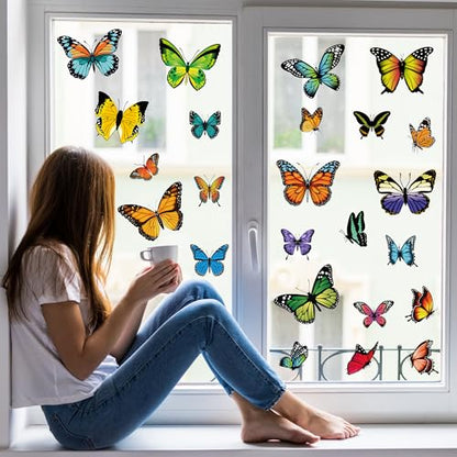 79PCS Colorful Butterfly Window Clings (9 Count)