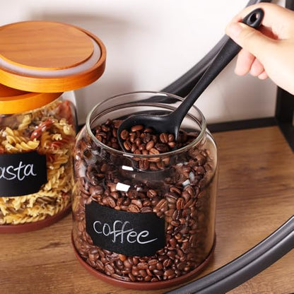 2 Pack Striped Borosilicate Glass Airtight Canisters