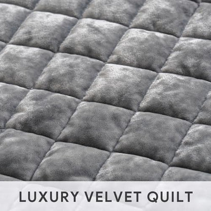 Channel Box Stitch Velvet Quilt Set