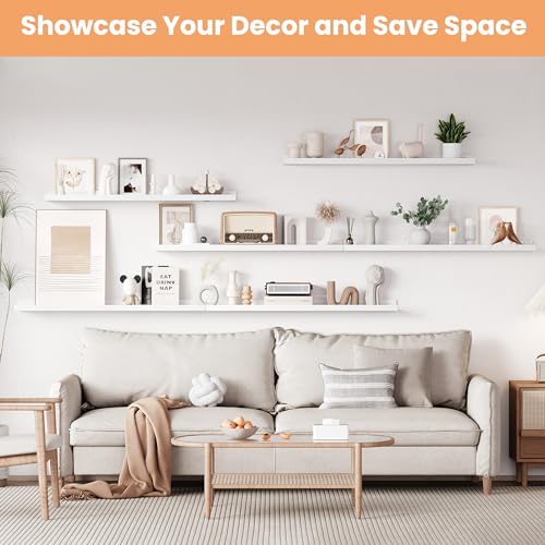 Floating Shelves for Wall Decor and Storage (6 Count)