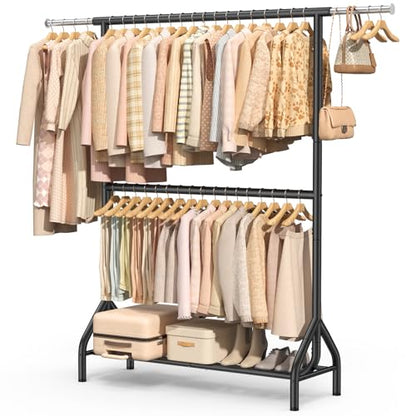 Double Rod Clothing Rack Load 622 LBS