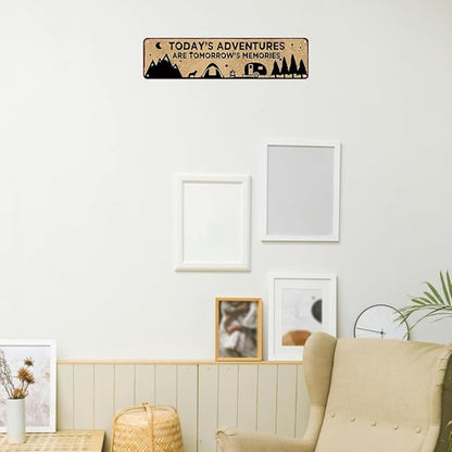 Camping Decor Camper Signs Rv Accessories Vintage Metal Tin Sign Outside Camping Sign Rv Wall Decor Today's Adventure Are Tomorrow's Memories Sign Campers Gifts Campsite Decorations 16x4 Inches