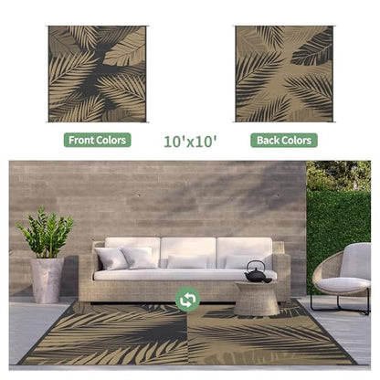 Outdoor Rug Waterproof Plastic Rugs for Patio (100 Sq Ft)