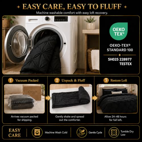 Oversized King Comforter Set Black