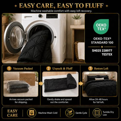 Oversized King Comforter Set Black