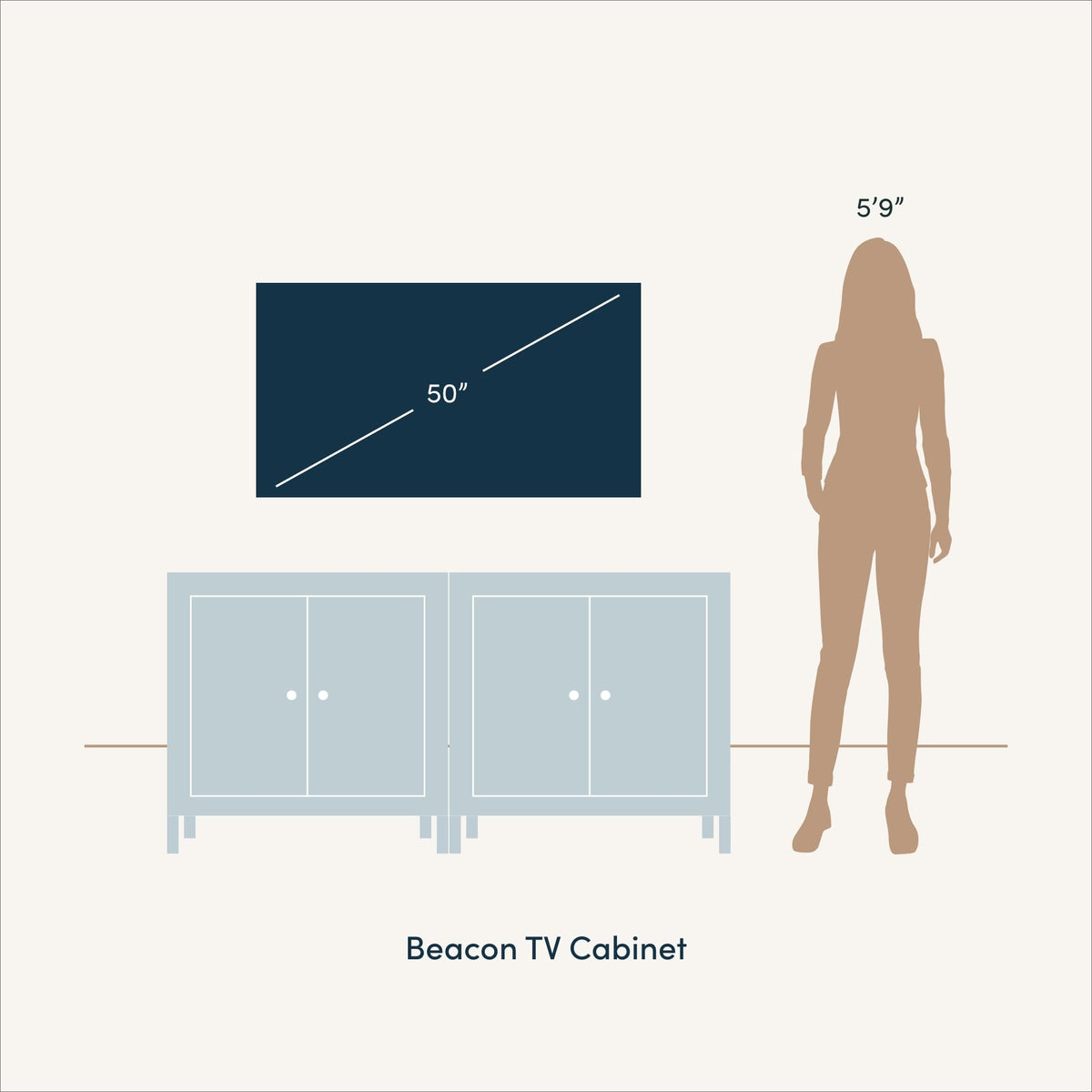 Beacon Accent Natural Sideboard Storage Cabinet TV Stand in Wire