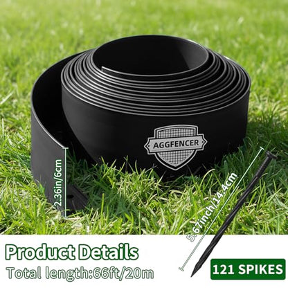 Landscape Edging 2.36in Garden Edging Borders No Dig 66ft (121 Count)