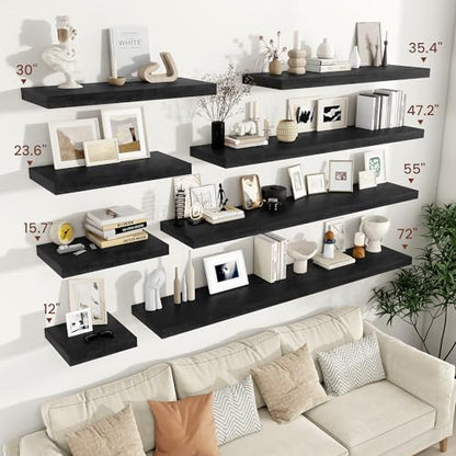 Deep Floating Shelves 48x12” Set of 2 (2 Count)