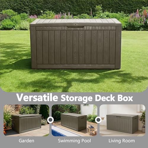 110 Gallon Waterproof Large Resin Deck Box