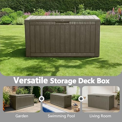 110 Gallon Waterproof Large Resin Deck Box