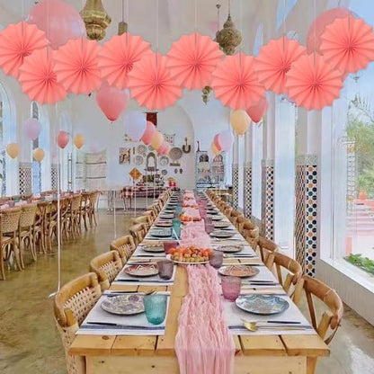 Pink Party Decorations Pink Hanging Paper Round Fans Bulk 8inch DIY