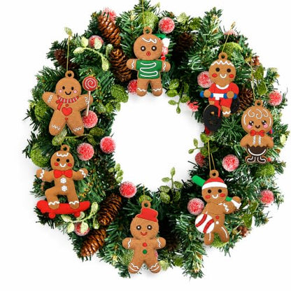 Assorted Christmas Gingerbread Man Ornaments for Christmas Tree Decor (24 Count)