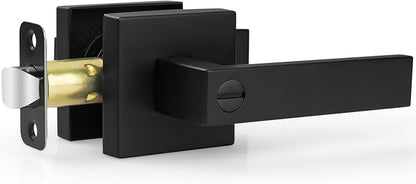 Estmoon 1 Pack Door Handle Black Interior Door Knobs, Keyless Privacy Door Lock
