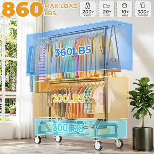 Heavy Duty Clothes Rack Load 860LBS
